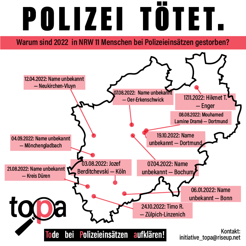 Karte von Fällen in NRW